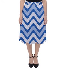 Waves Wavy Lines Pattern Classic Midi Skirt by Alisyart