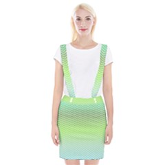 Green Line Zigzag Pattern Chevron Braces Suspender Skirt by Alisyart