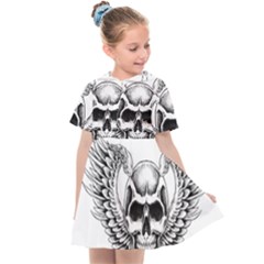 Human Skull Symbolism Kids  Sailor Dress by Alisyart