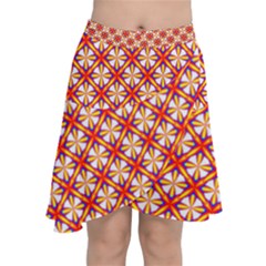 Hexagon Polygon Colorful Prismatic Chiffon Wrap Front Skirt