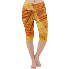 Wave Background Lightweight Velour Cropped Yoga Leggings by Alisyart