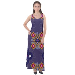 Morocco Tile Traditional Marrakech Sleeveless Velour Maxi Dress by Alisyart