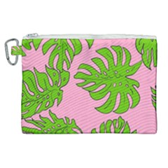 Leaves Tropical Plant Green Garden Canvas Cosmetic Bag (xl)