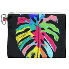Leaf Tropical Colors Nature Leaves Canvas Cosmetic Bag (xxl) by Alisyart