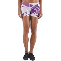 Art Purple Triangle Yoga Shorts by Mariart