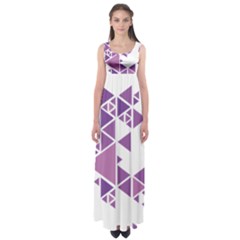 Art Purple Triangle Empire Waist Maxi Dress