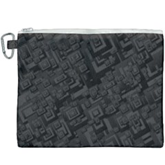 Black Rectangle Wallpaper Grey Canvas Cosmetic Bag (xxxl)