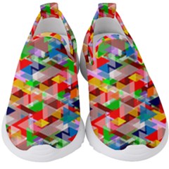 Background Triangle Rainbow Kids  Slip On Sneakers by Mariart