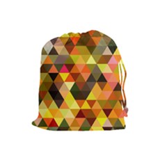 Abstract Geometric Triangles Shapes Drawstring Pouch (large) by Mariart