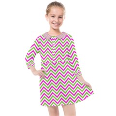 Abstract Chevron Kids  Quarter Sleeve Shirt Dress by Mariart