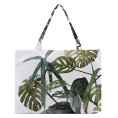 Botanical Illustration Palm Leaf Zipper Medium Tote Bag