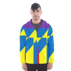 Colorful Red Yellow Blue Purple Hooded Windbreaker (men) by Mariart