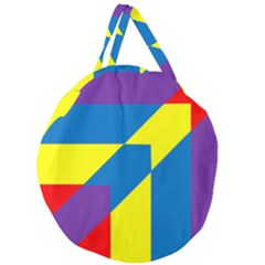 Colorful Red Yellow Blue Purple Giant Round Zipper Tote by Mariart