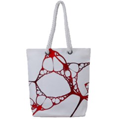 Fractals Cells Autopsy Pattern Full Print Rope Handle Tote (small)