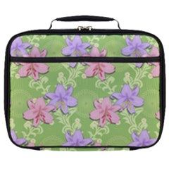 Lily Flowers Green Plant Full Print Lunch Bag by Alisyart