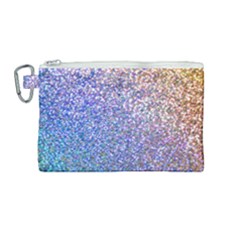 Pastel Rainbow Shimmer - Eco- Glitter Canvas Cosmetic Bag (medium) by WensdaiAmbrose