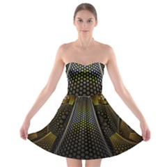 Fractal Hexagon Geometry Hexagonal Strapless Bra Top Dress