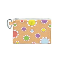 Floral Flowers Retro Canvas Cosmetic Bag (small) by Mariart