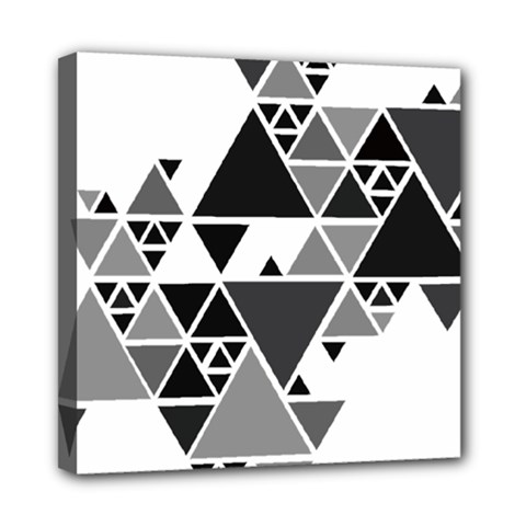 Gray Triangle Puzzle Mini Canvas 8  X 8  (stretched)