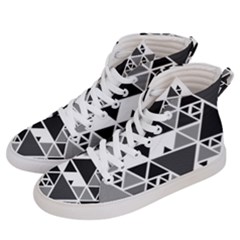 Gray Triangle Puzzle Women s Hi-top Skate Sneakers