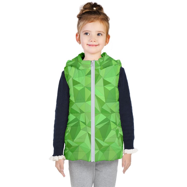 Mosaic Tile Geometrical Abstract Kids  Hooded Puffer Vest