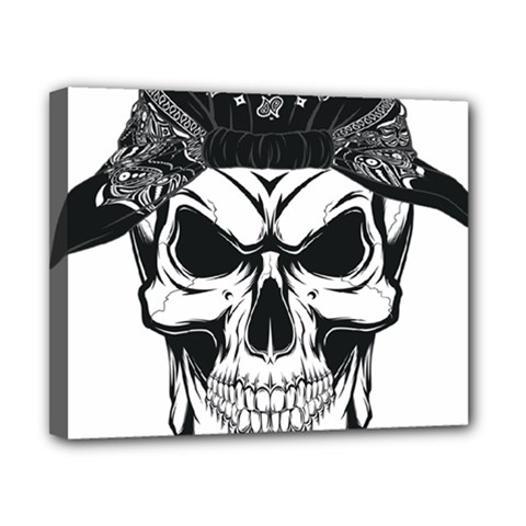 Kerchief Human Skull Canvas 10  X 8  (stretched) by Mariart