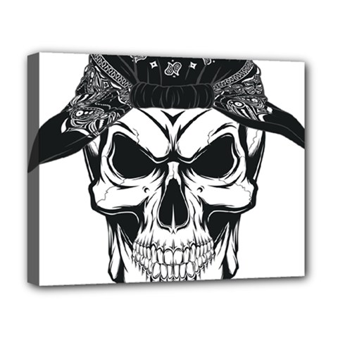 Kerchief Human Skull Deluxe Canvas 20  X 16  (stretched) by Mariart