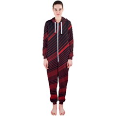 Line Geometric Red Object Tinker Hooded Jumpsuit (ladies)  by Mariart