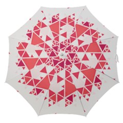 Red Triangle Pattern Straight Umbrellas