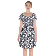 Soft Pattern Repeat Short Sleeve Bardot Dress
