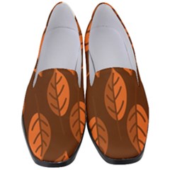 Pattern Leaf Plant Women s Classic Loafer Heels