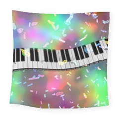 Piano Keys Music Colorful Square Tapestry (large)
