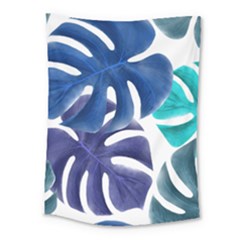 Leaves Tropical Blue Green Nature Medium Tapestry