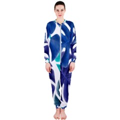 Leaves Tropical Blue Green Nature Onepiece Jumpsuit (ladies) 