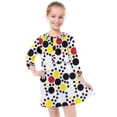 Pattern Circle Texture Kids  Quarter Sleeve Shirt Dress