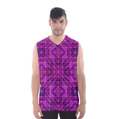 Purple Triangle Pattern Men s Basketball Tank Top by Alisyart