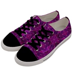 Purple Triangle Pattern Men s Low Top Canvas Sneakers