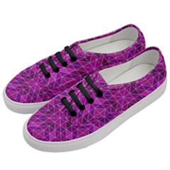 Purple Triangle Pattern Women s Classic Low Top Sneakers