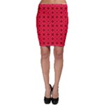 Red Magenta Wallpaper Seamless Pattern Bodycon Skirt