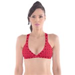 Red Magenta Wallpaper Seamless Pattern Plunge Bikini Top