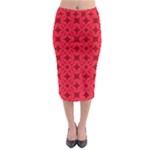 Red Magenta Wallpaper Seamless Pattern Midi Pencil Skirt