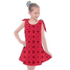 Red Magenta Wallpaper Seamless Pattern Kids  Tie Up Tunic Dress by Alisyart