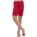 Red Magenta Wallpaper Seamless Pattern Kids  Lightweight Velour Cropped Yoga Leggings