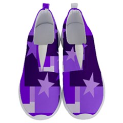 Purple Stars Pattern Shape No Lace Lightweight Shoes by Pakrebo