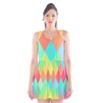 Low Poly Triangles Scoop Neck Skater Dress