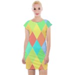 Low Poly Triangles Cap Sleeve Bodycon Dress