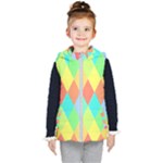 Low Poly Triangles Kids  Hooded Puffer Vest