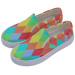 Low Poly Triangles Kids  Canvas Slip Ons