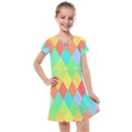 Low Poly Triangles Kids  Cross Web Dress