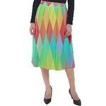 Low Poly Triangles Classic Velour Midi Skirt 